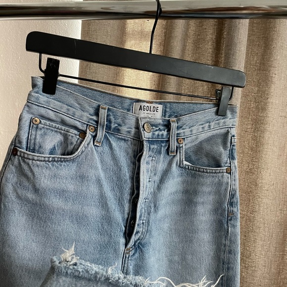 Agolde Light Blue Straight Leg Jeans - Picture 7 of 12